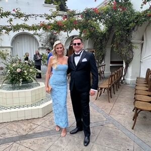 Elegant Blue Lace Gown